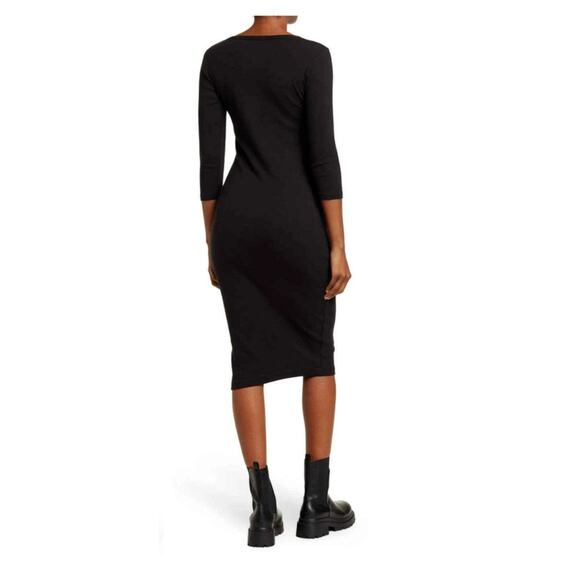 James Perse Long Sleeve Rib Dress Size 2 - Picture 2 of 9